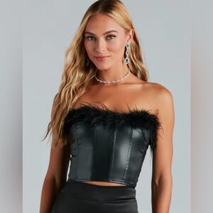 Windsor Faux Leather Corset Top ✨